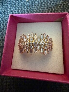 Gold with iris crystal Crystal Cluster Ring - Women Jewelry